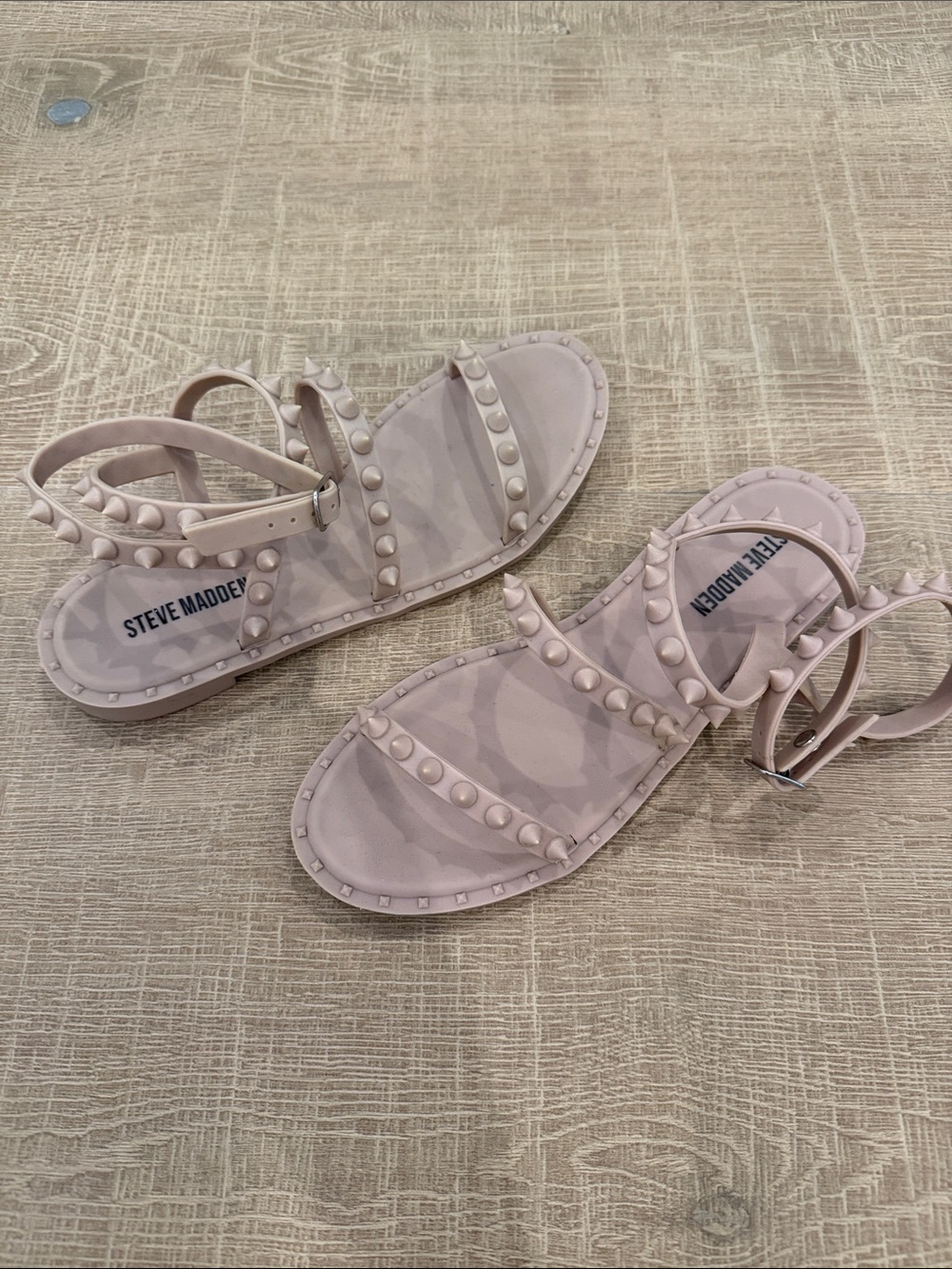 Steve Madden Pale Pink Studded Strappy Sandals